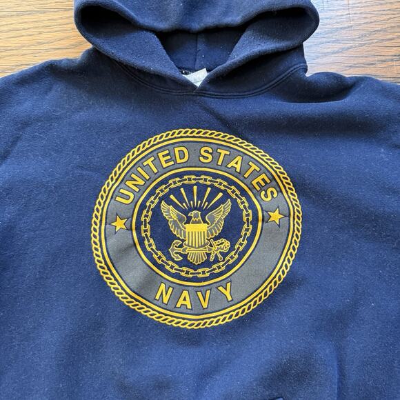 Vintage U.S. Navy Hoodie M.J. Soffe XL Made in USA Military Sweatshirt 80s 90s - Picture 3 of 8